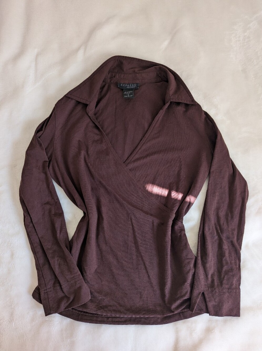 vintage express collared v neck long sleeve